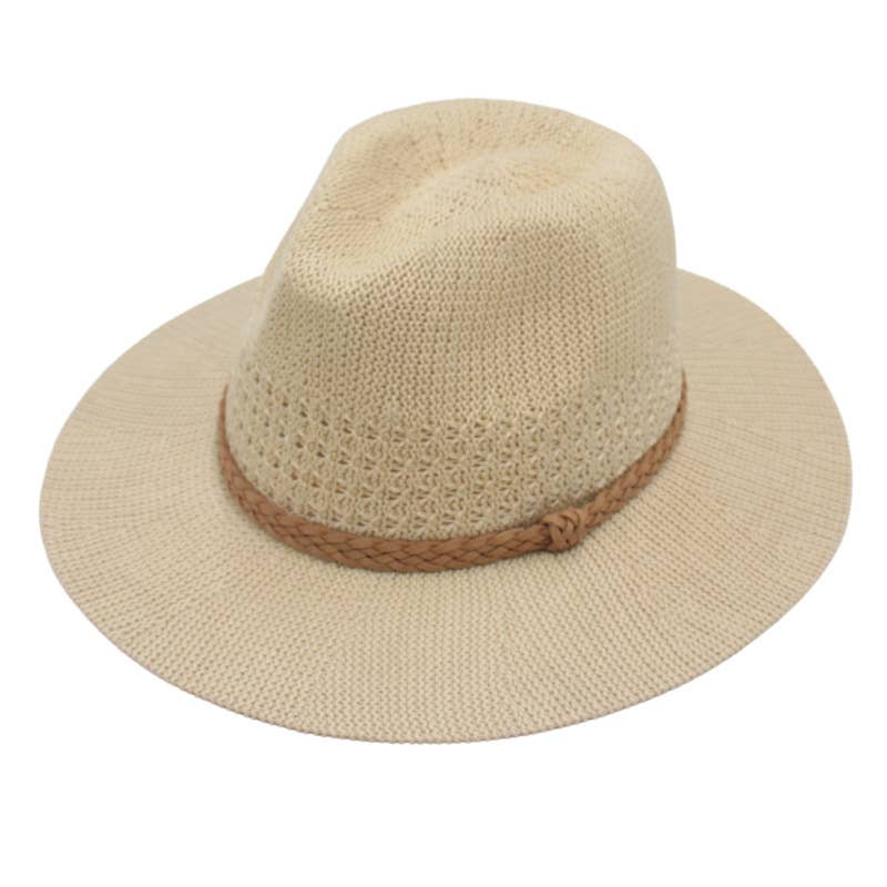 Knitted straw hat Panama top hat pop jazz hat breathable