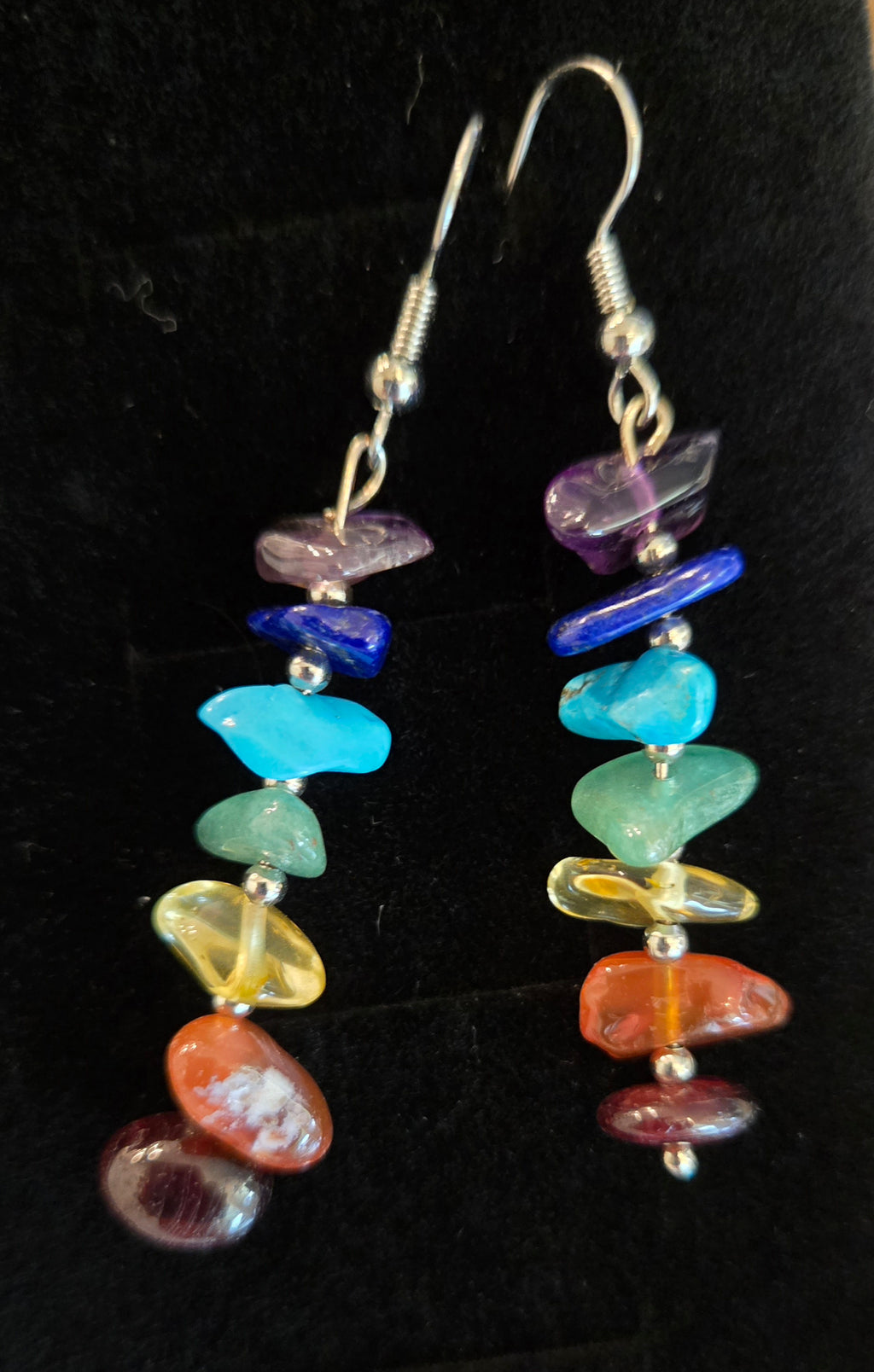Colorful Natural Crystal Stones Earings