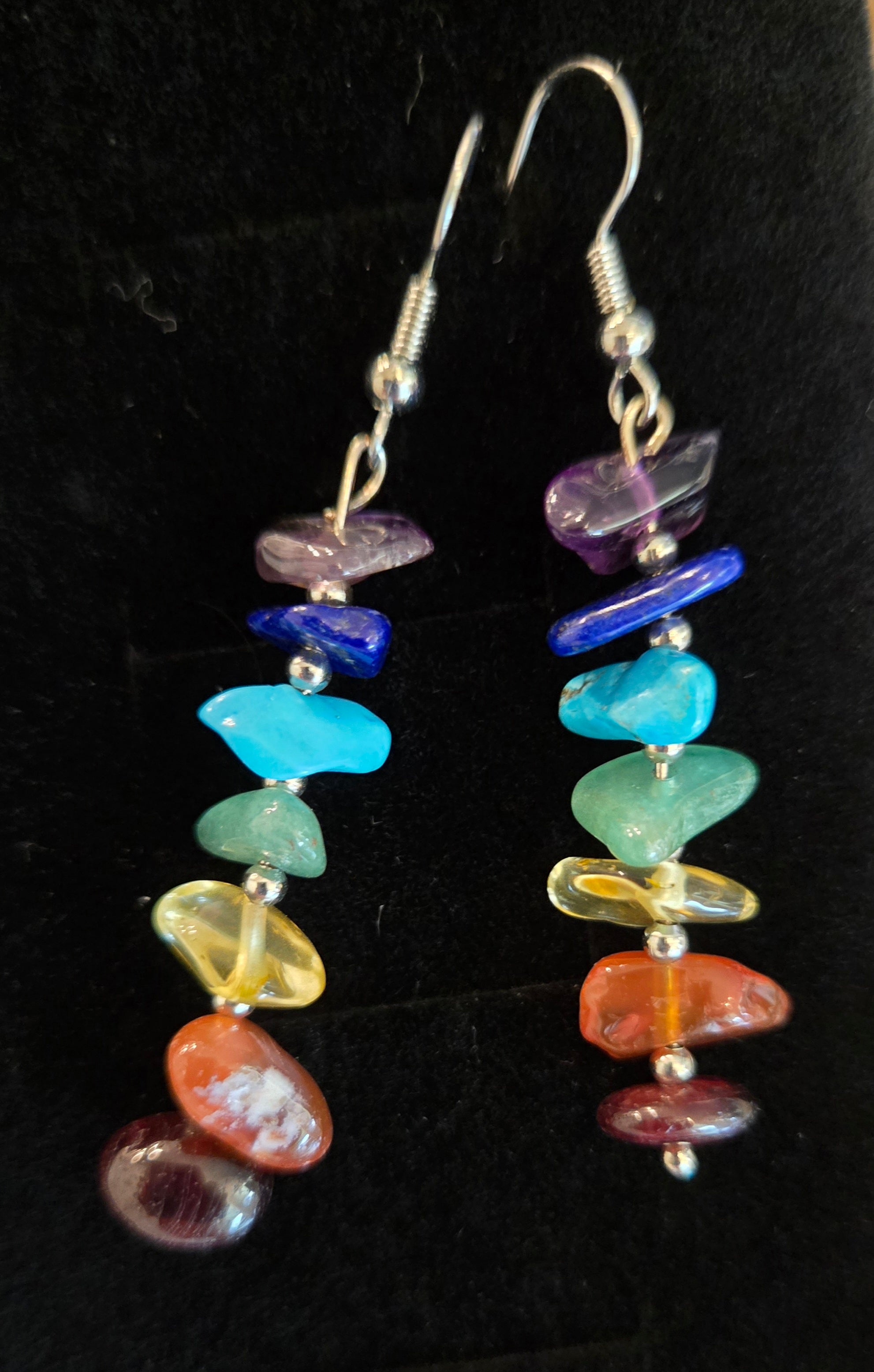 Colorful Natural Crystal Stones Earings