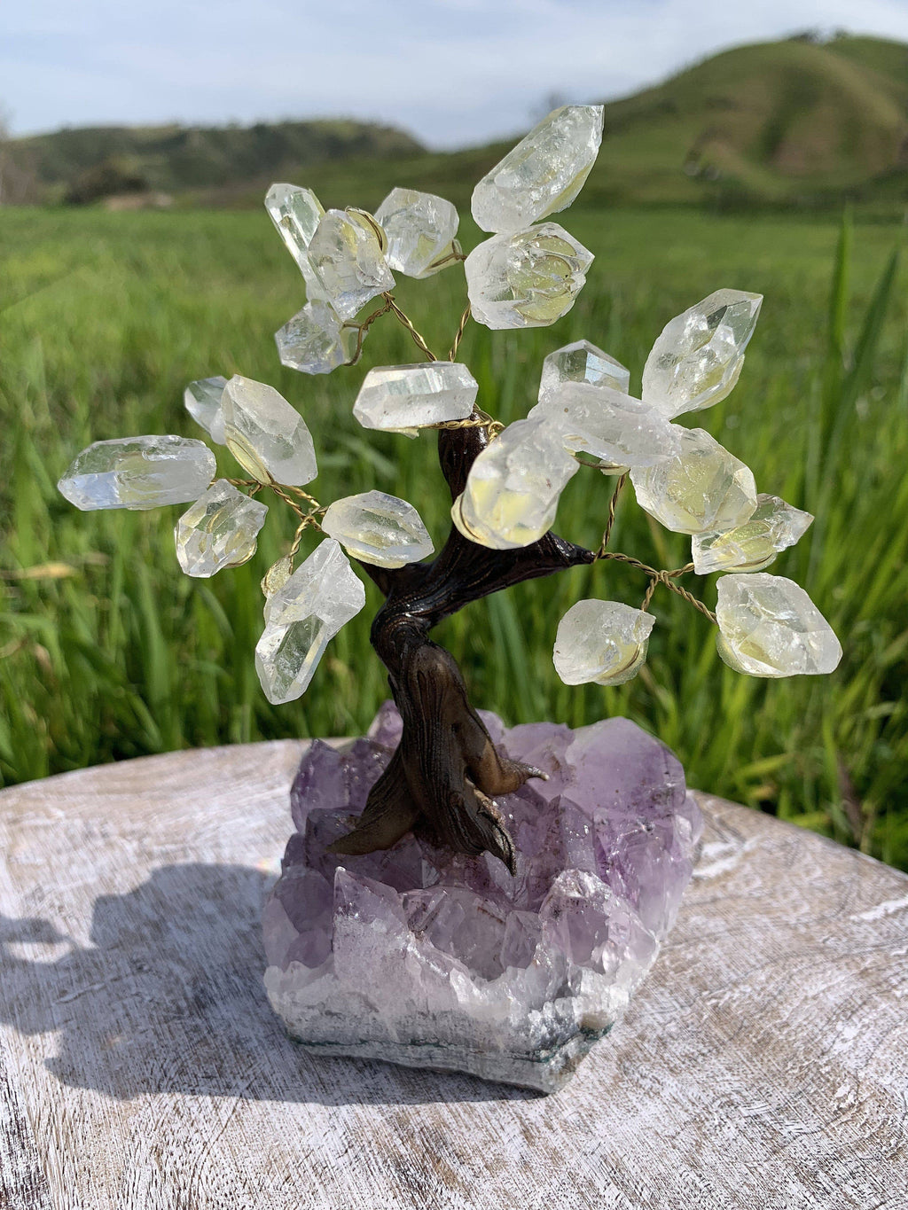 Crystal Tree on Amethyst Base High Quality with points