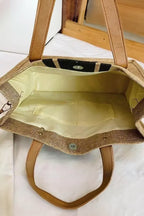 Black Large Striped Shoulder Bag