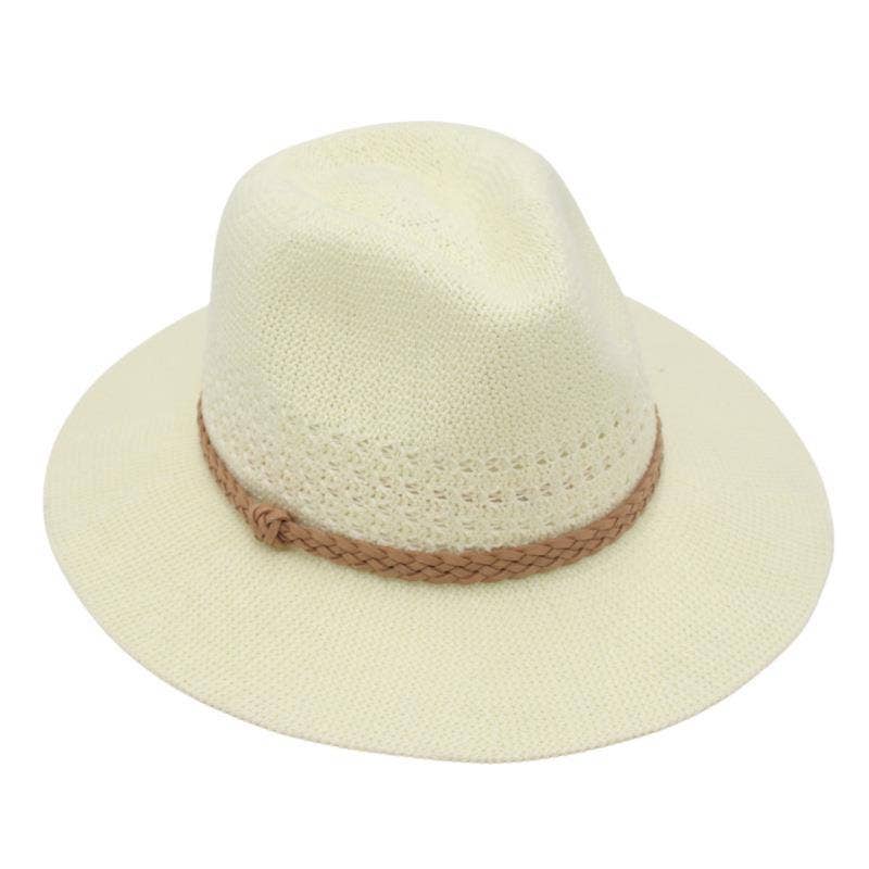 Knitted straw hat Panama top hat pop jazz hat breathable