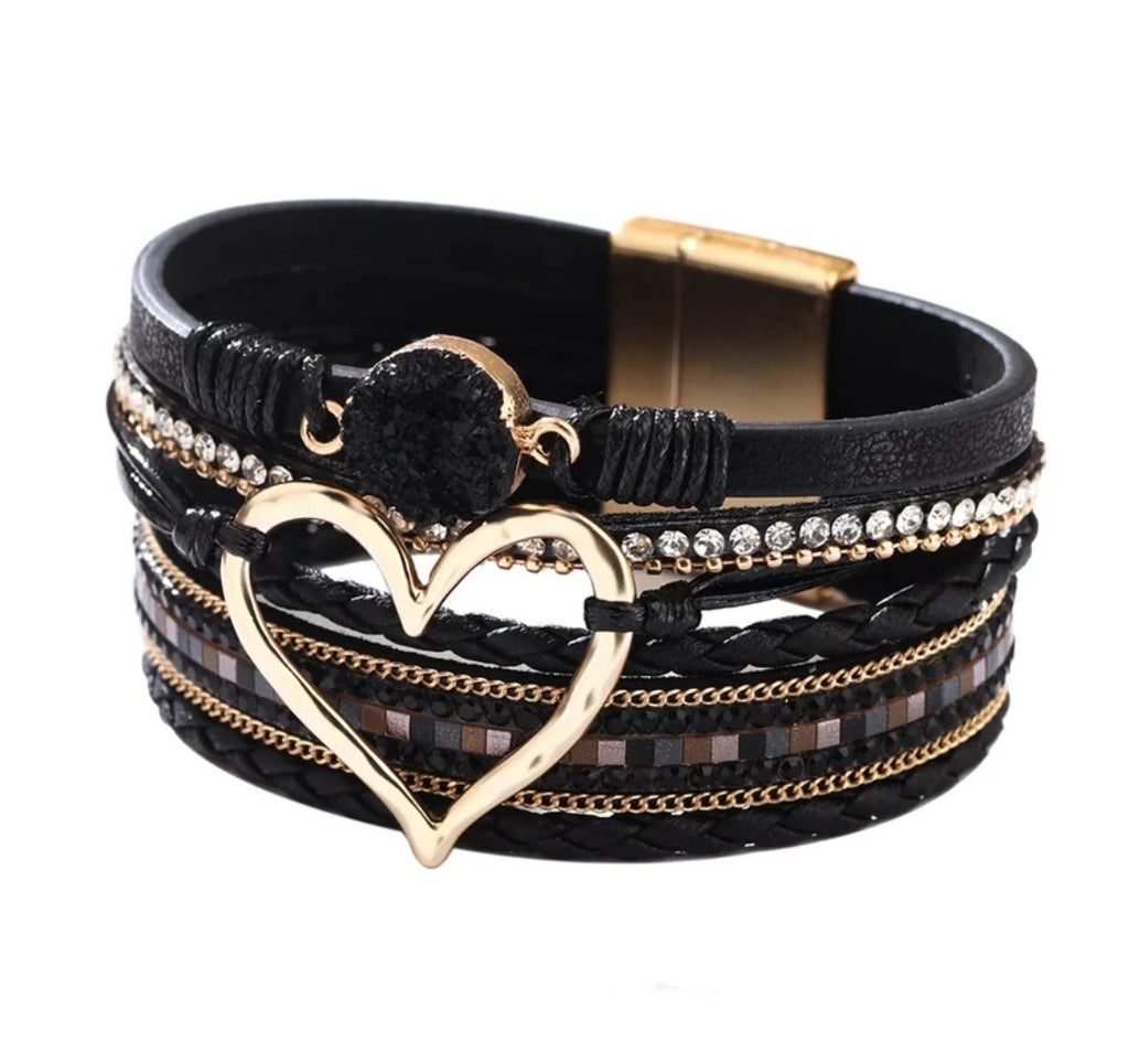 Bohemian Love Rhinestone Magnetic Bracelet