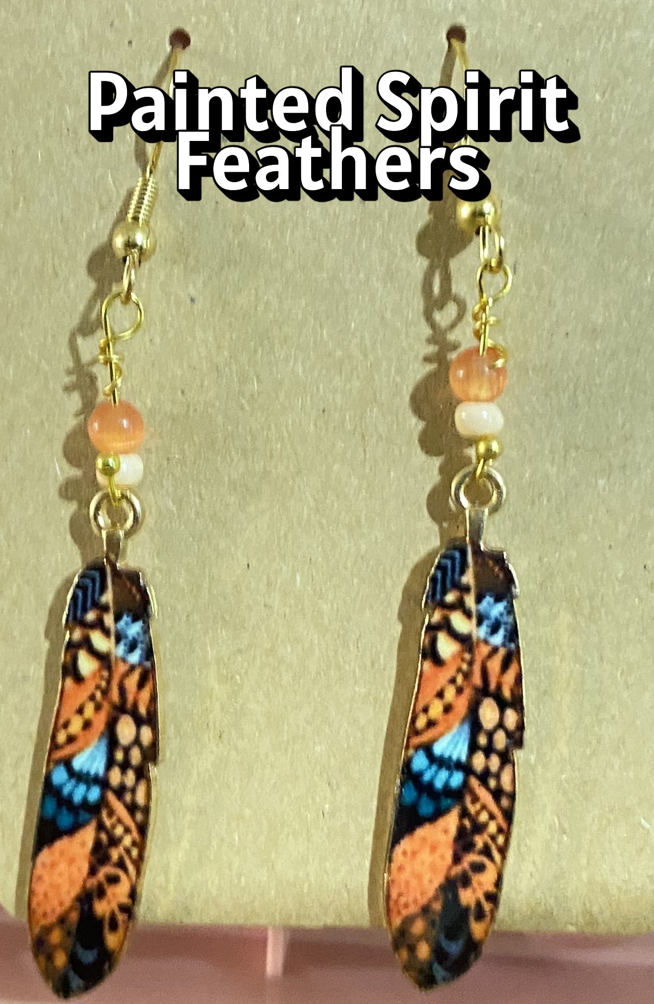 Painted Spirit Feathers Earrings
