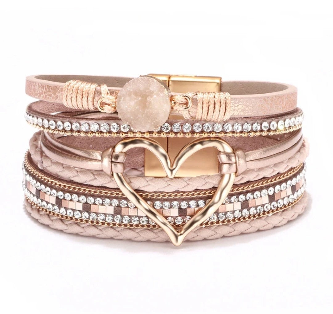 Bohemian Love Rhinestone Magnetic Bracelet