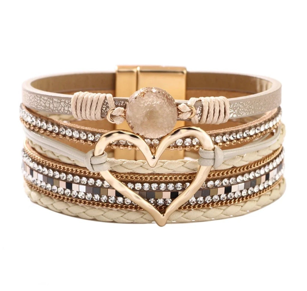 Bohemian Love Rhinestone Magnetic Bracelet