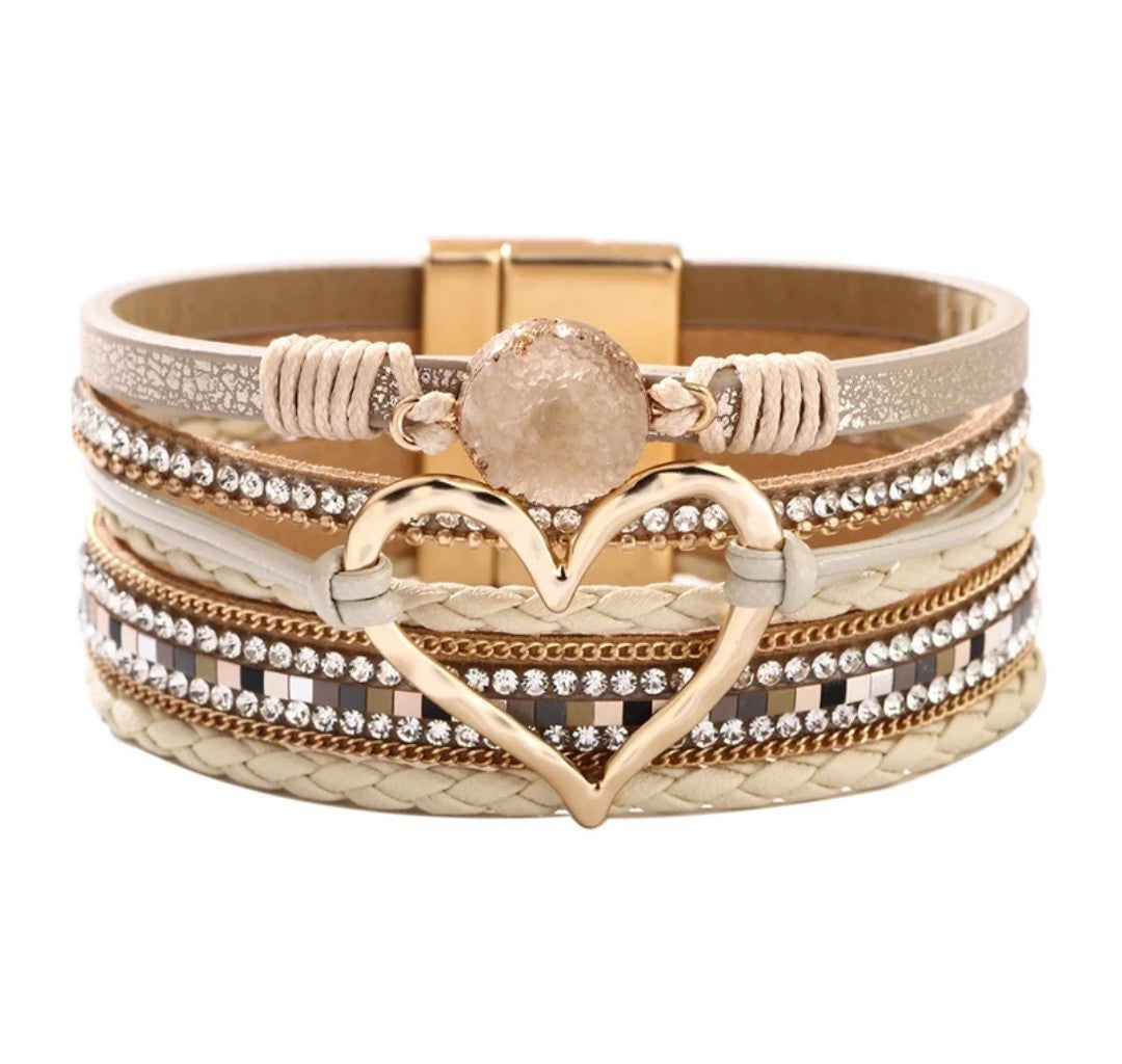 Bohemian Love Rhinestone Magnetic Bracelet