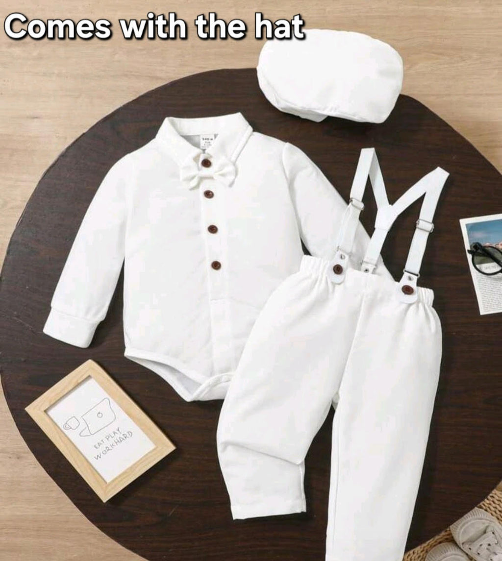 Vintage 5-Piece White Suit Set w/ Page Boy Hat