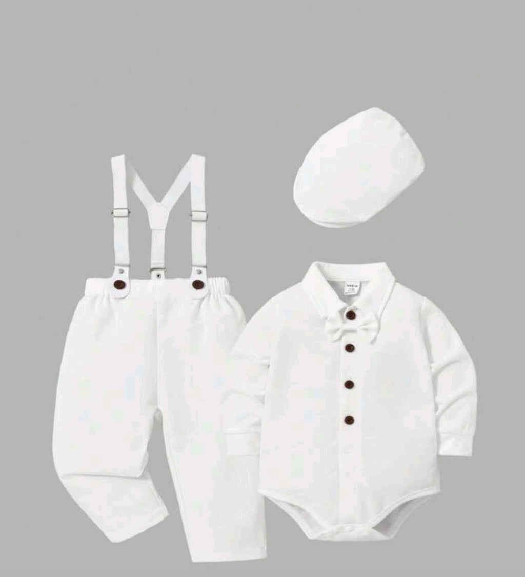 Vintage 5-Piece White Suit Set w/ Page Boy Hat