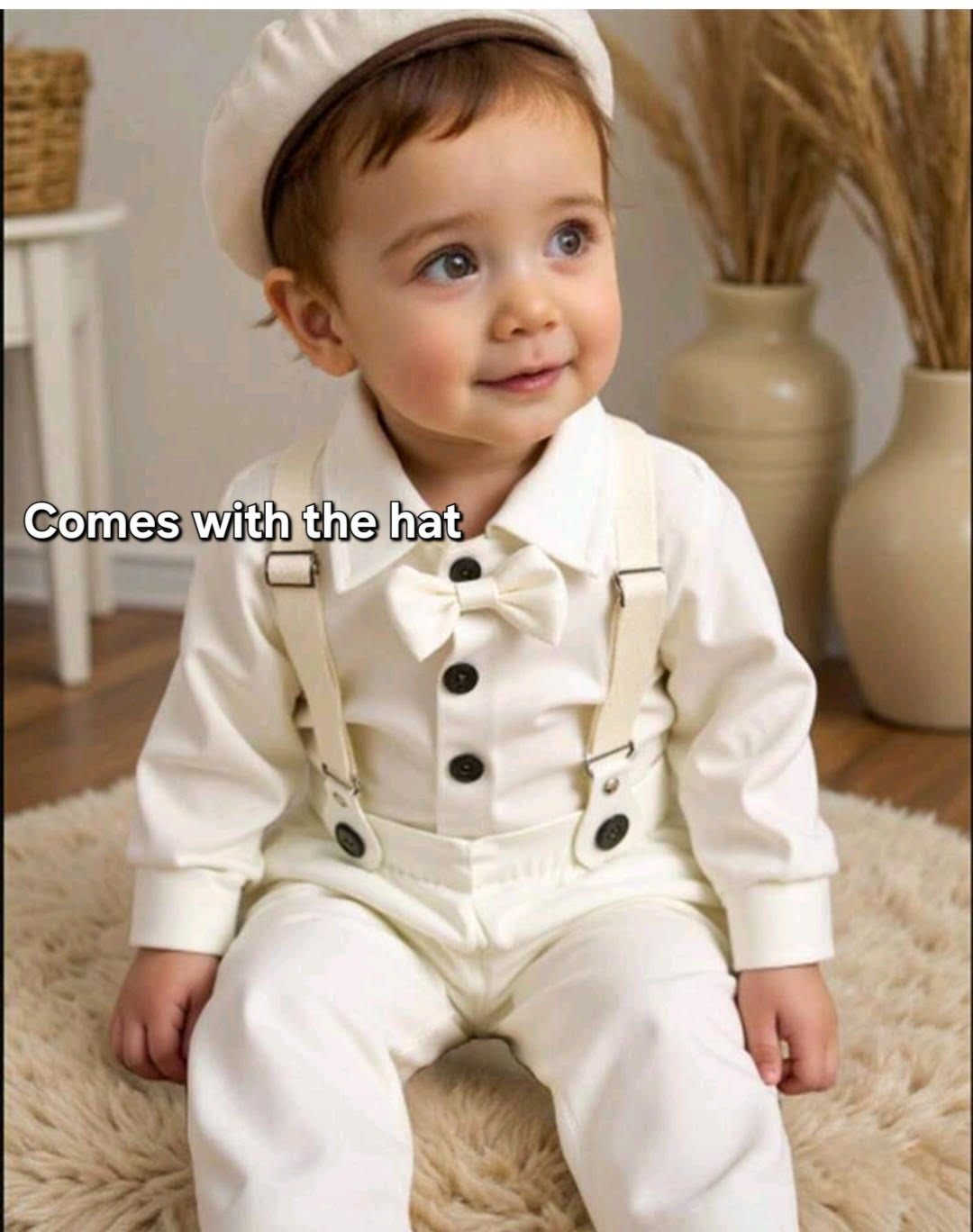 Vintage 5-Piece White Suit Set w/ Page Boy Hat