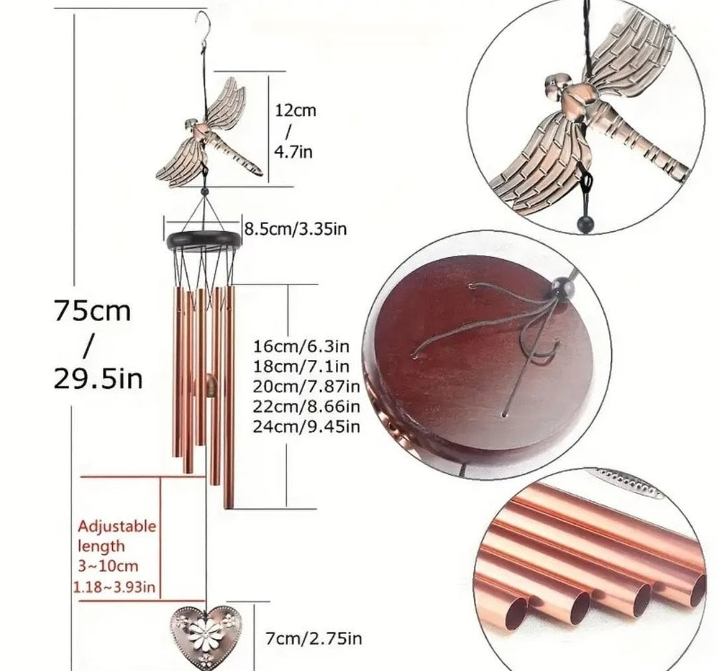 Brass Dragonfly Windchime