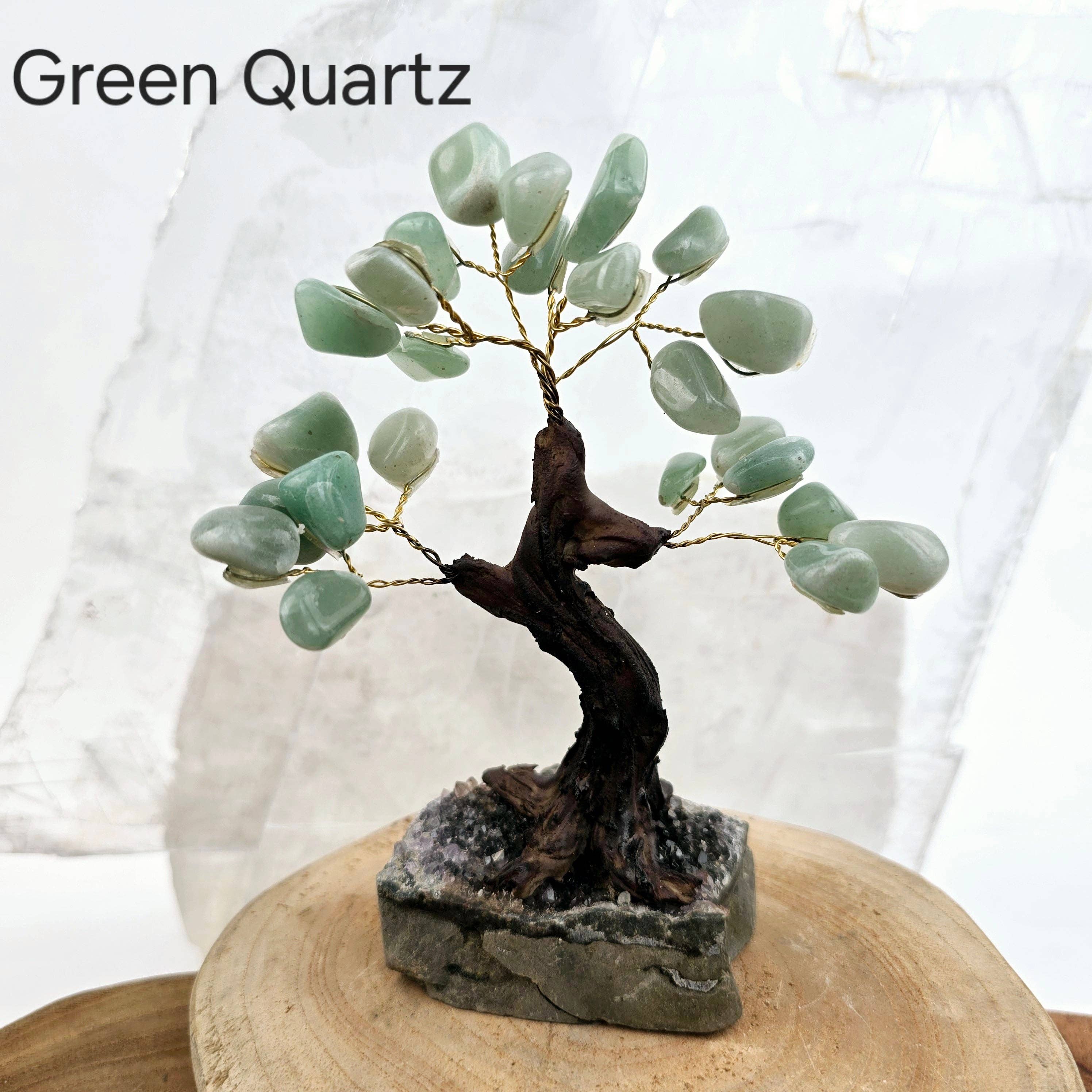 Tumbled Gemstone Tree with Amethyst Crystal Base