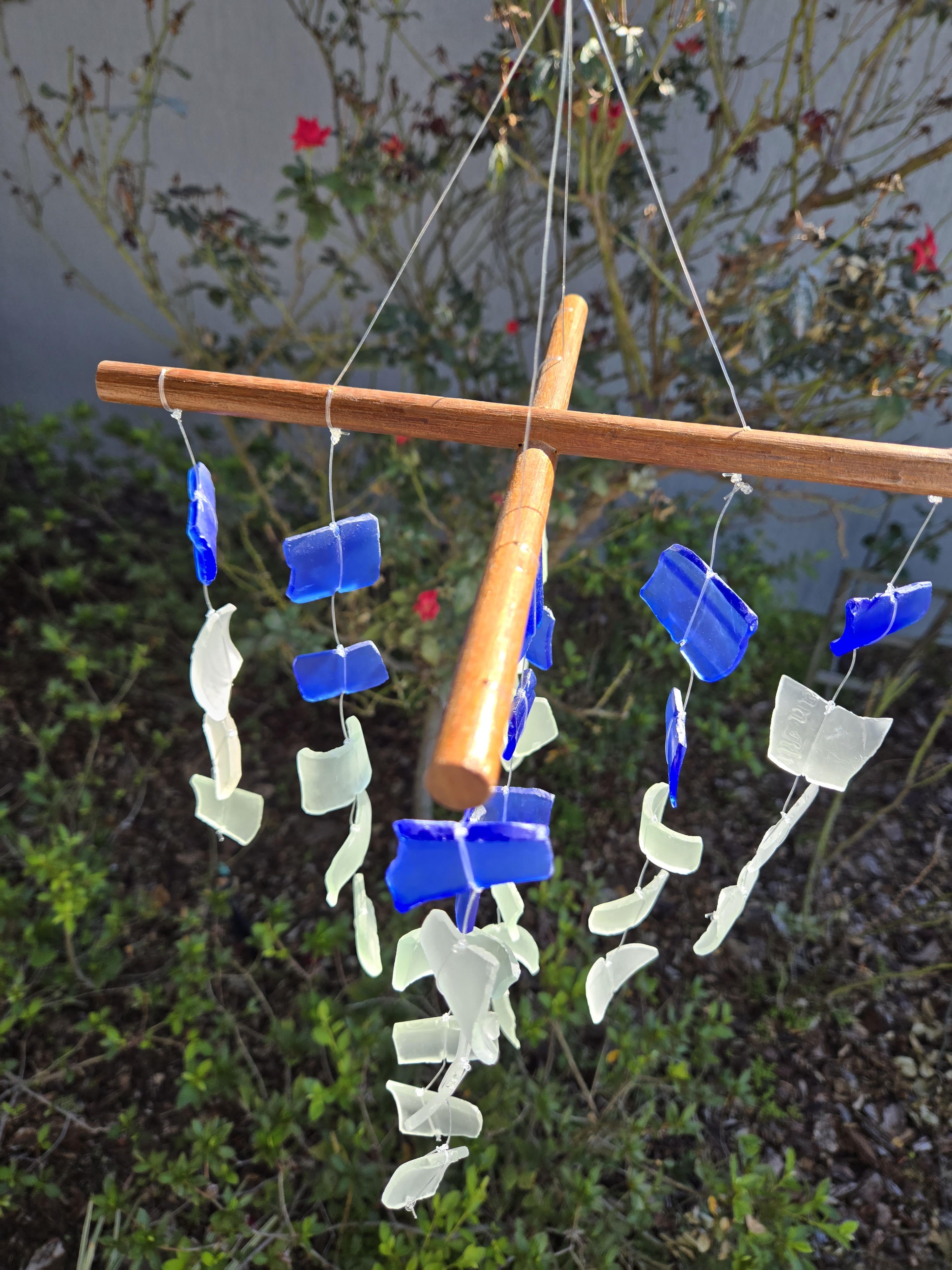 Boho Upcycled Glass Wind Chimes – Eco-Friendly Art for Peaceful Spaces