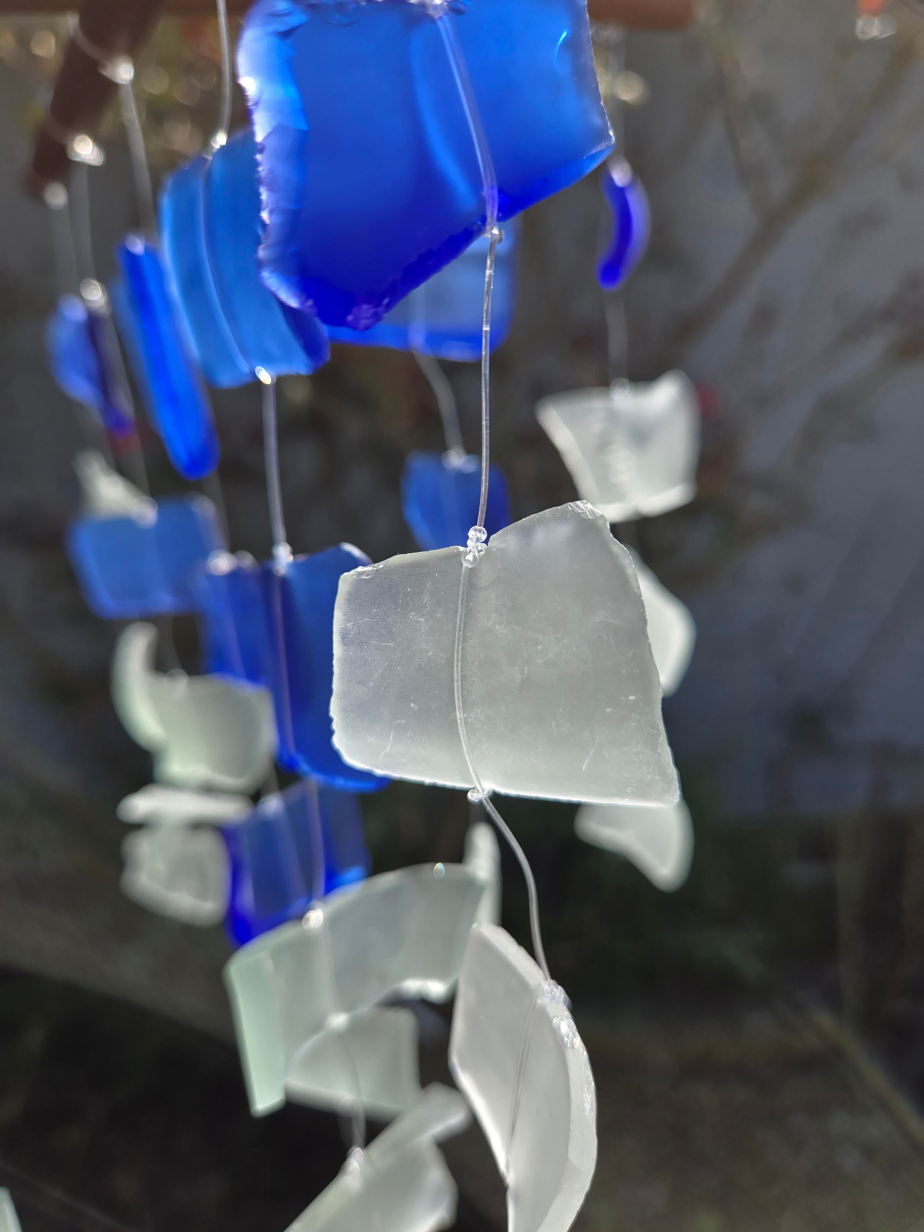 Boho Upcycled Glass Wind Chimes – Eco-Friendly Art for Peaceful Spaces