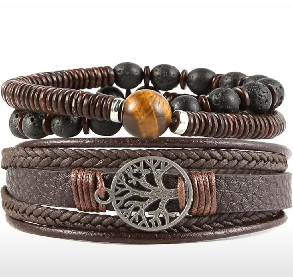 Men's 7 Layered Leather Bracelet