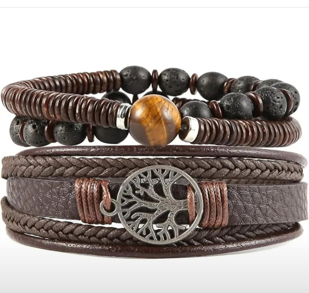 Men's 7 Layered Leather Bracelet