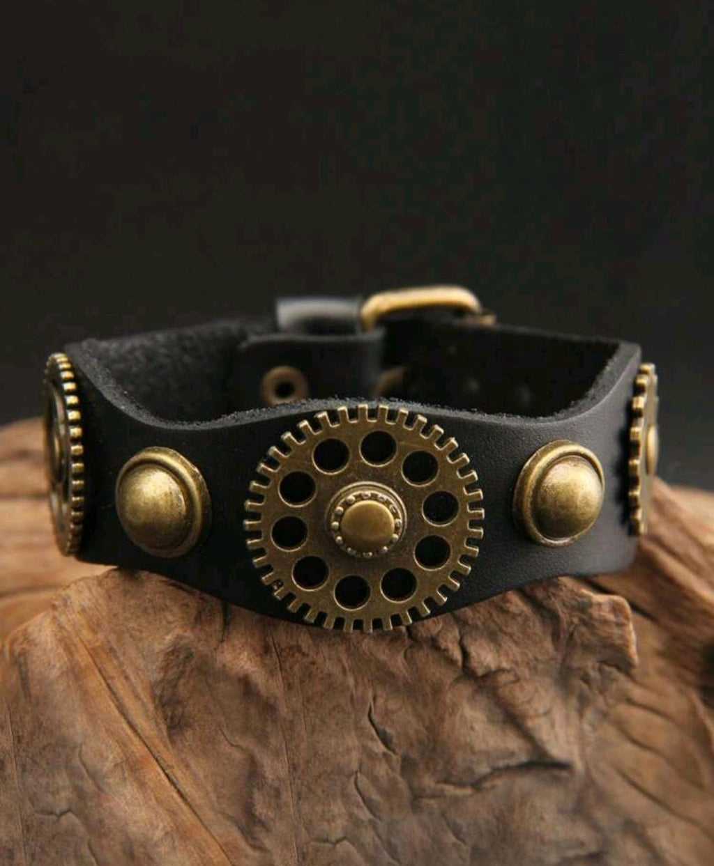 Men's Gear Design Leather Bracelet