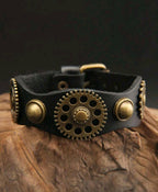 Men's Gear Design Leather Bracelet