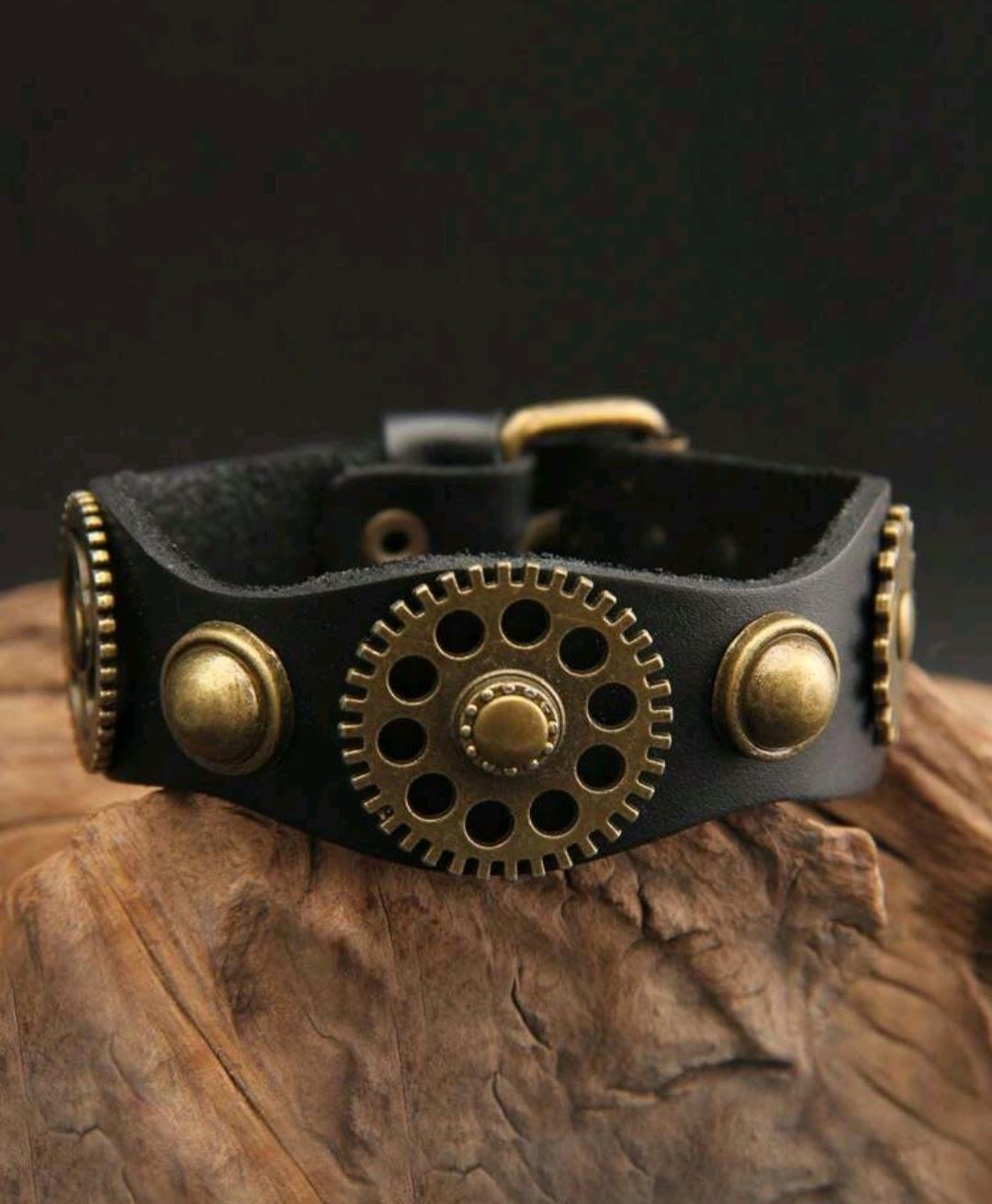 Men's Gear Design Leather Bracelet