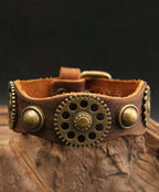 Men's Gear Design Leather Bracelet