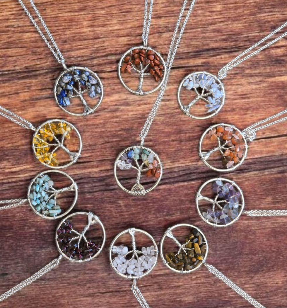 Tree of Life Pendant Necklace With Silver Chain