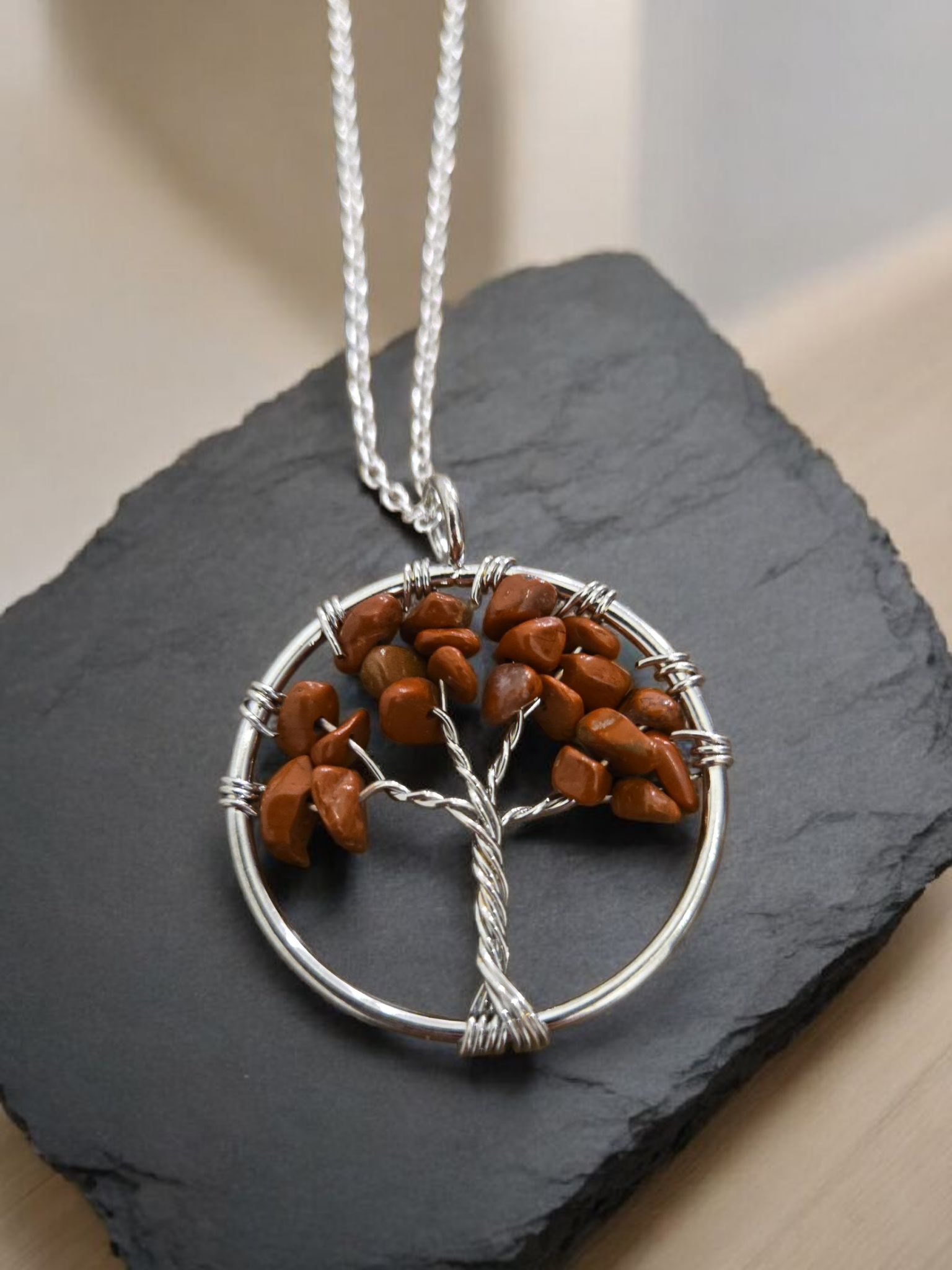 Tree of Life Pendant Necklace With Silver Chain
