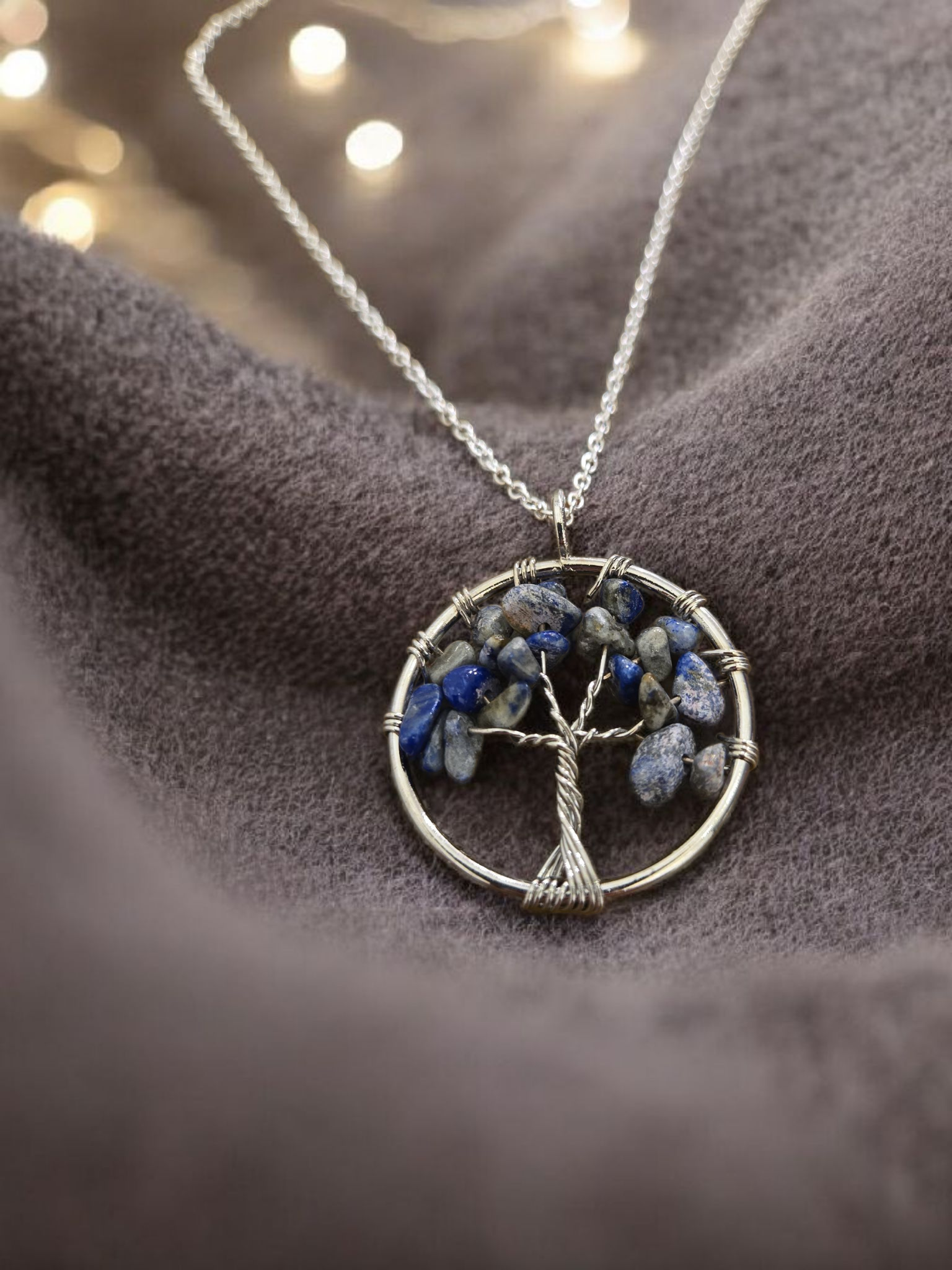 Tree of Life Pendant Necklace With Silver Chain
