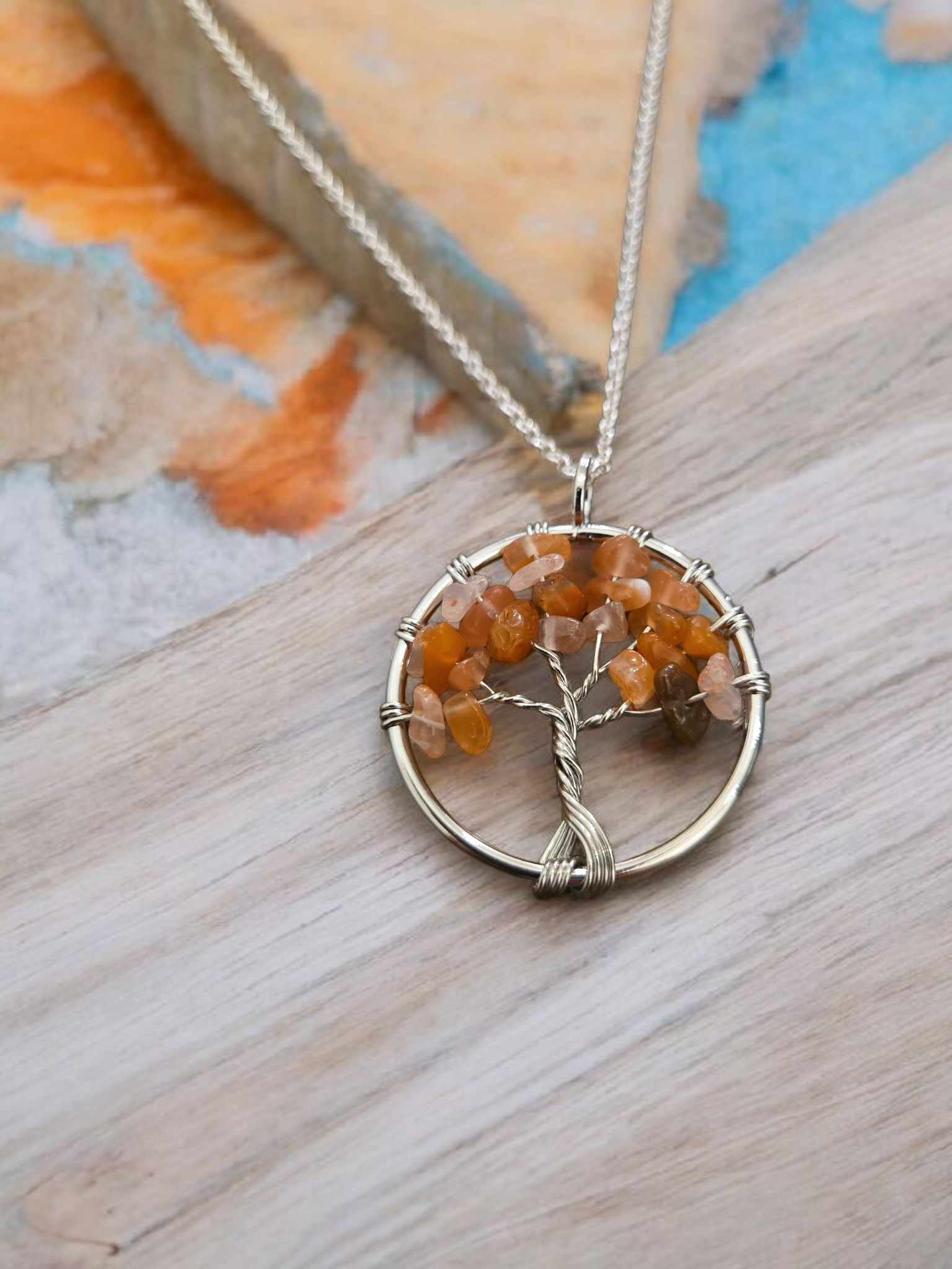 Tree of Life Pendant Necklace With Silver Chain