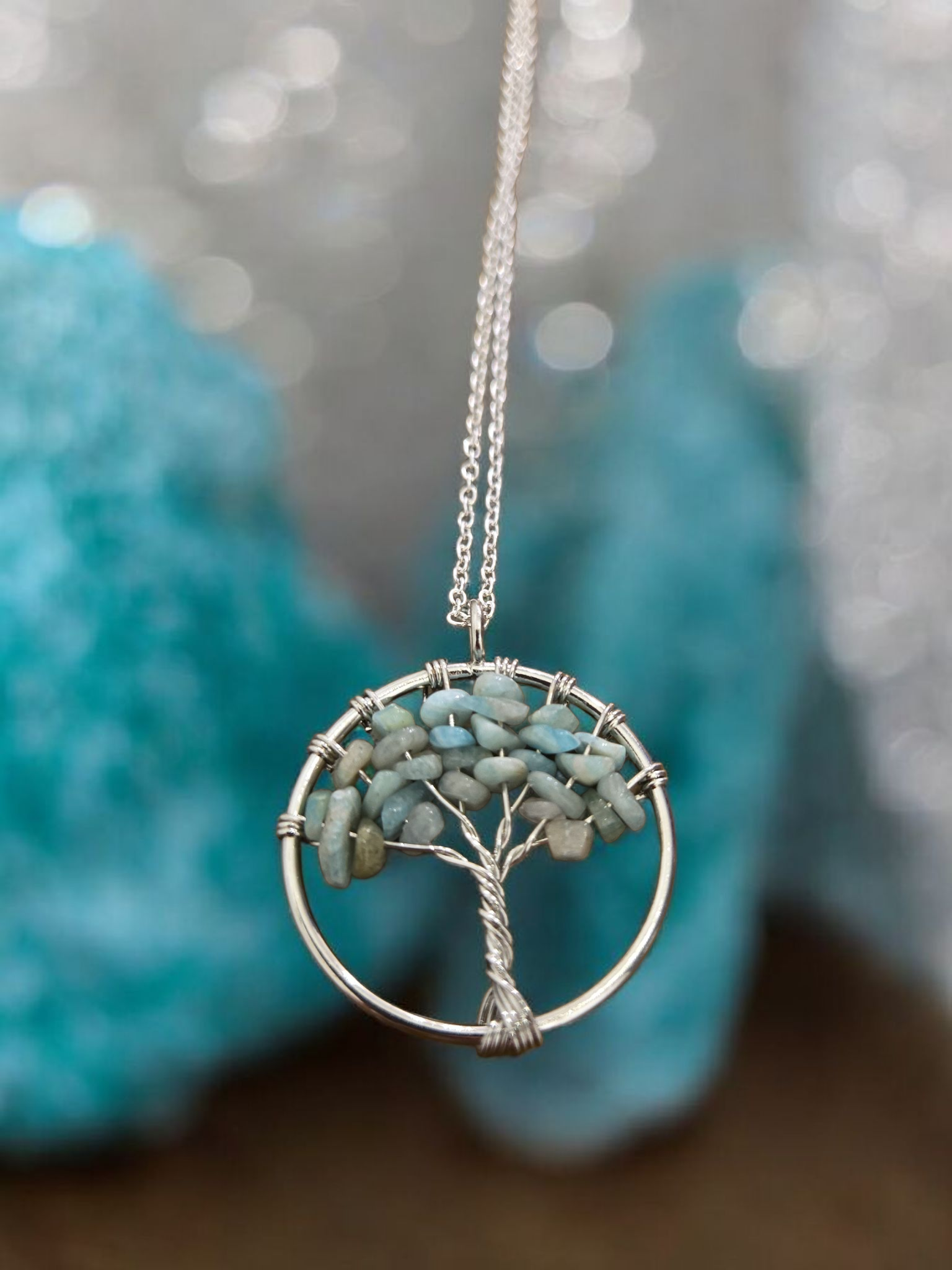 Tree of Life Pendant Necklace With Silver Chain