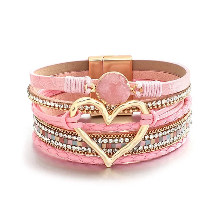 Bohemian Love Rhinestone Magnetic Bracelet