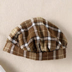 Baby Boy Vintage Plaid 4-Piece Outfit with Bow Tie & Page Boy Hat