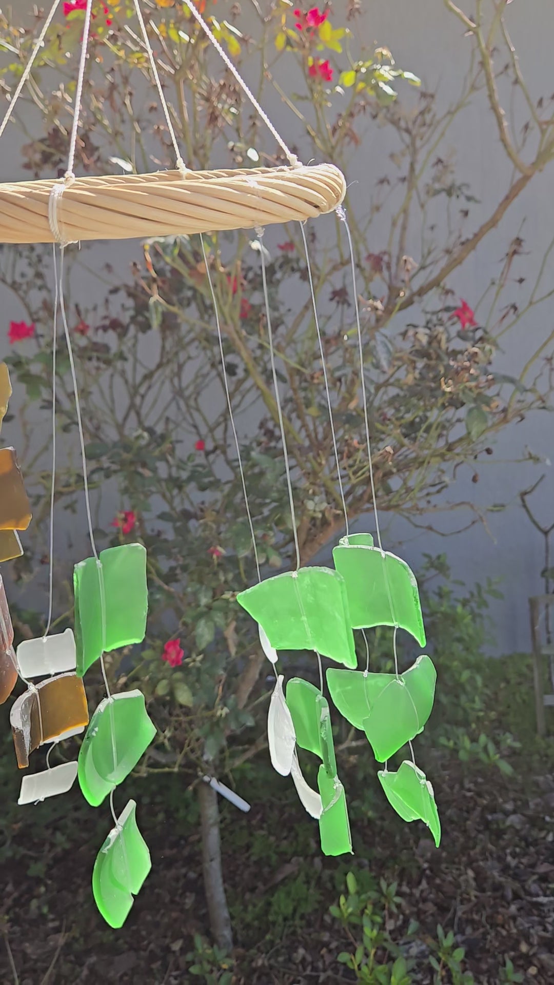 Boho Upcycled Glass Wind Chimes – Eco-Friendly Art for Peaceful Spaces