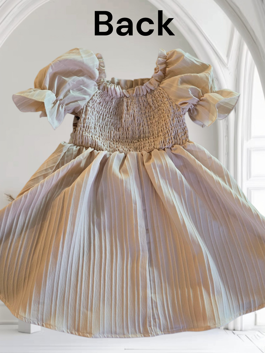 Girl's Vintage Elegant Puff Sleeve Rose Print Dress