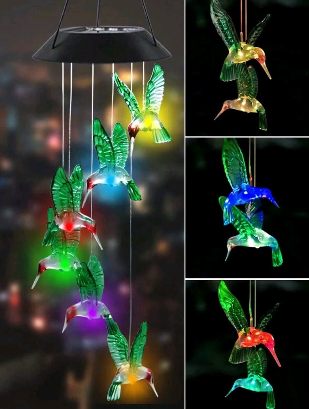Solar Humingbird Windchime
