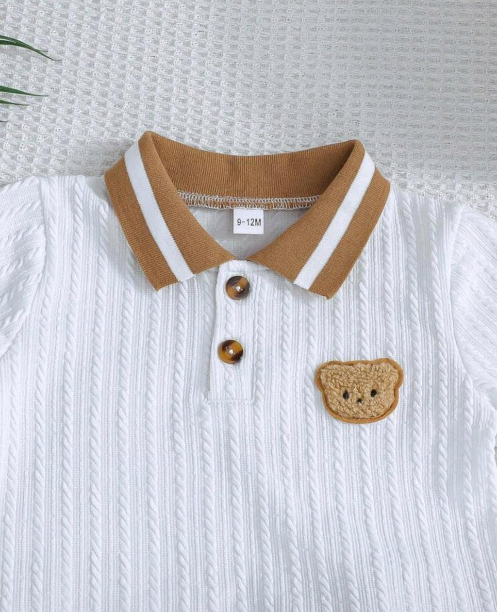 Toddler Boy Polo & Shorts Set with Plush Teddy Bear Logo